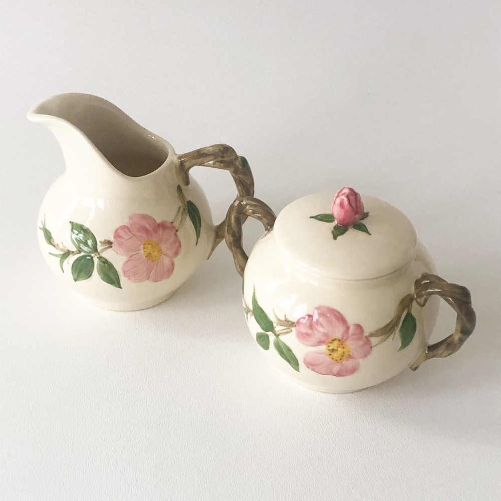 Vintage Franciscan Desert Rose Creamer & Sugar Set